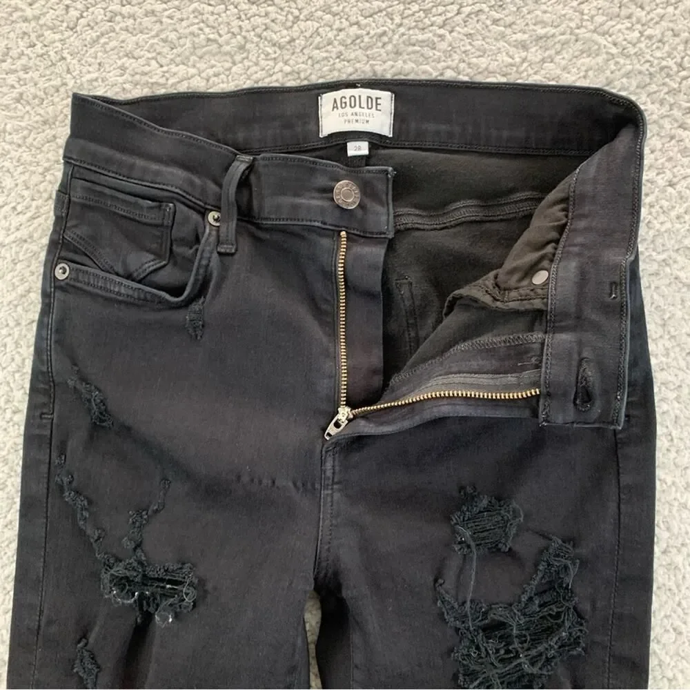 AGOLDE Sophie High Waist Distressed Skinny Jeans In Moonstruck Women Size: 28 - Picture 7 of 15